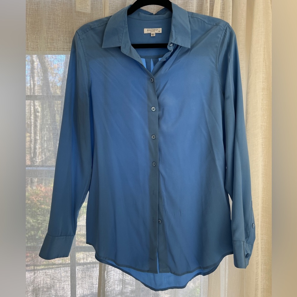 Equipment blue button down shirt